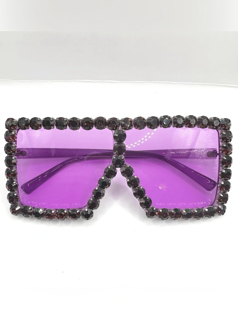 BIG Bright Purple BLING Sunglasses, CRYSTAL DIAMOND EMBELLISHED